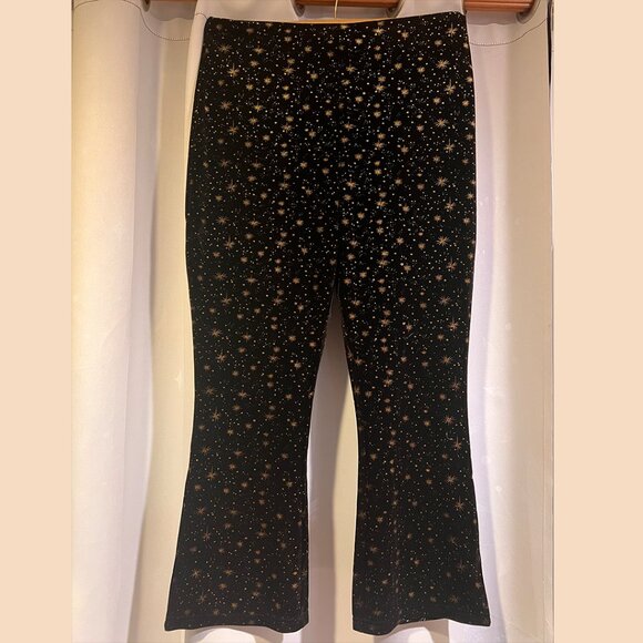 NWT Modcloth Black Friday Brand Velvet Starry Pants US 8, AU 12 Petite Length - Picture 1 of 7